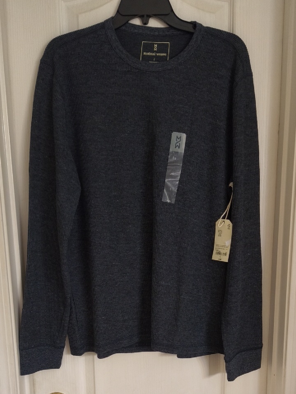 Mens Dark Gray Thermal Long-Sleeve Shirt